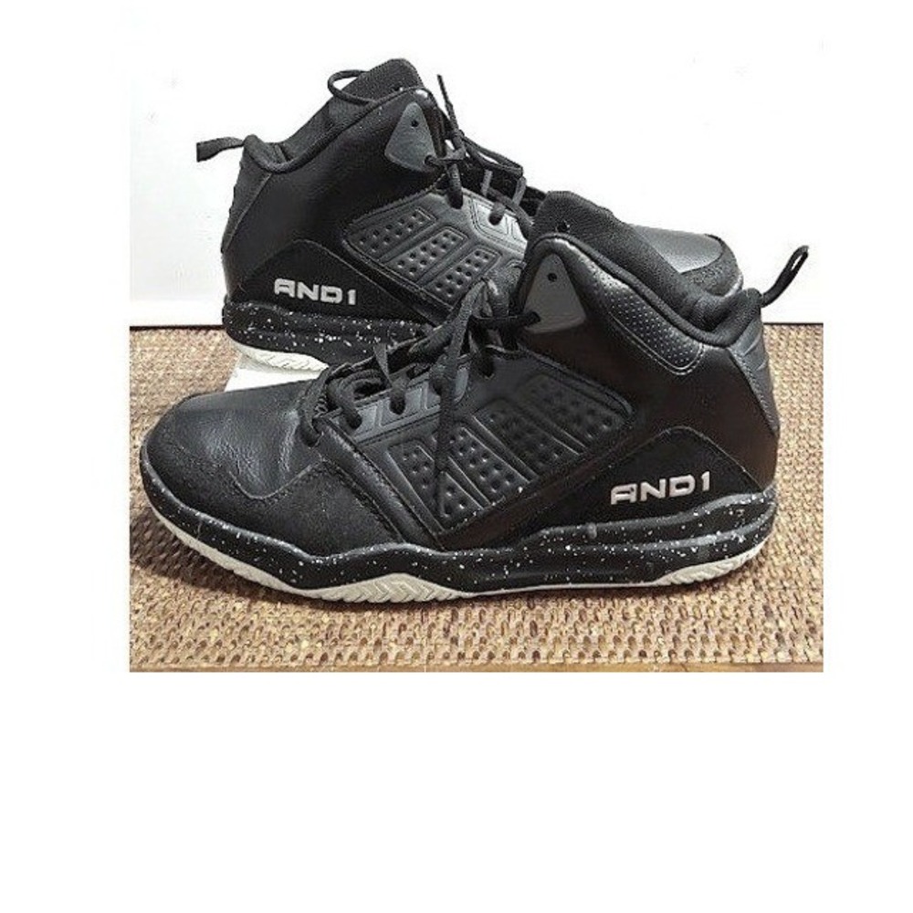AND1 Men's High Top Basketball‎ Shoes Size 9.5  Black Synthetic Cushioned